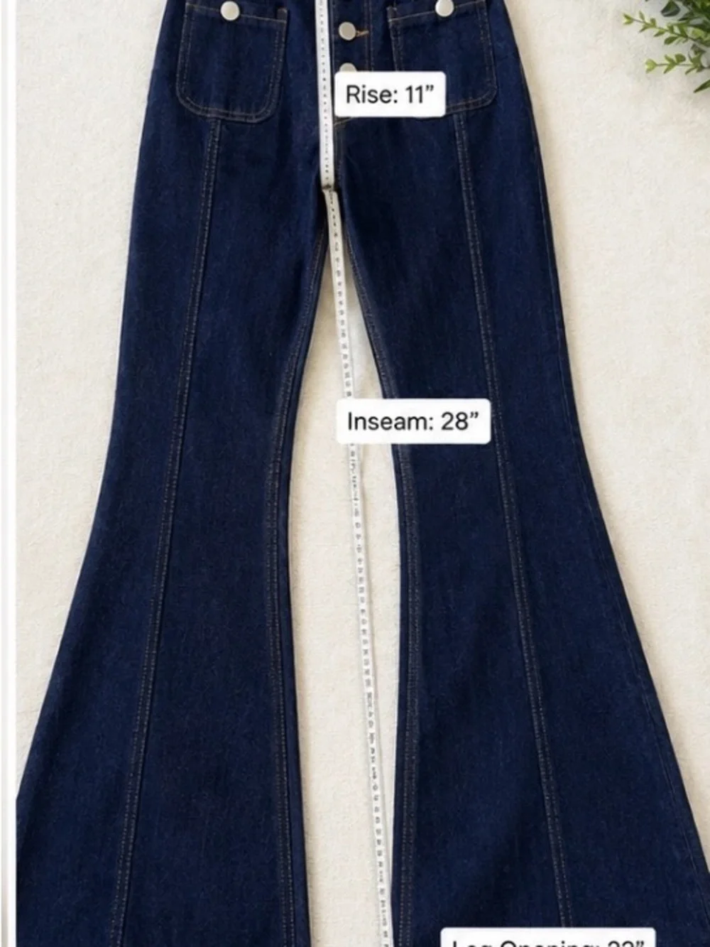 Vintage Tory Burch Dark Wash High Rise Flare Jeans Button Fly Size 28